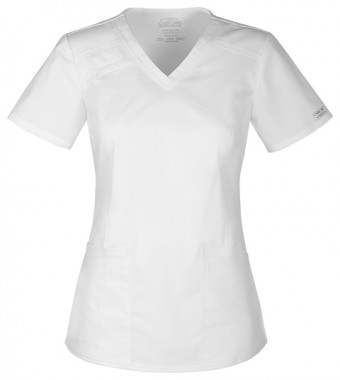 Zdravotnícke oblečenie - Dámska blúza s V-výstrihom - biela