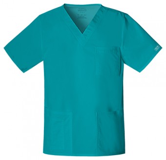 Zdravotnícke oblečenie - Pánska/ unisex blúza V výstrih - modrozelená