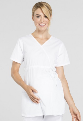Zdravotnícke oblečenie - Tehotenská dámska blúza „MATERNITY“ – biela