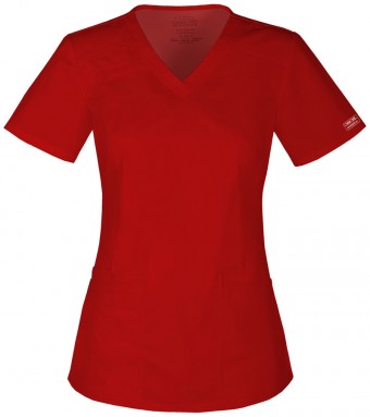 Zdravotnícke oblečenie - Dámska blúza s V-výstrihom - červená
