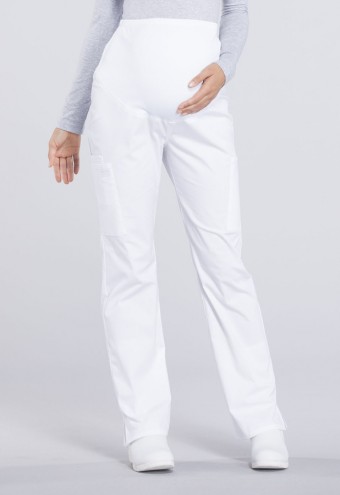 Zdravotnícke oblečenie - Tehotenské nohavice MATERNITY - biela