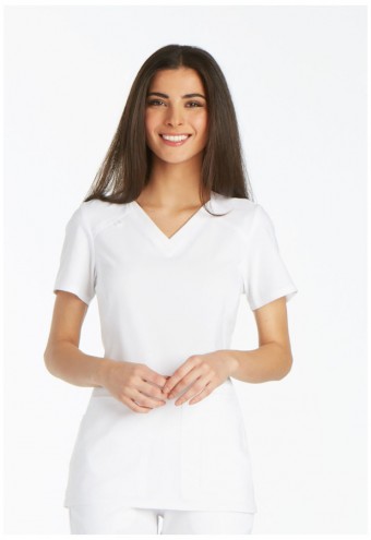 Zdravotnícke oblečenie - Dámska blúza s bočným úpletom - biela
