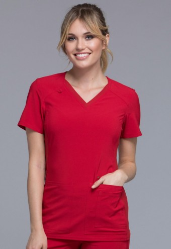 Zdravotnícke oblečenie - Dámska blúza s bočným úpletom - červená