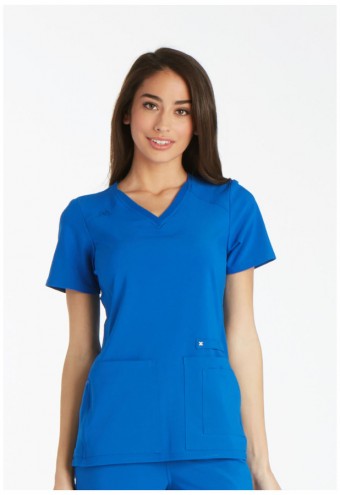 Zdravotnícke oblečenie - Dámska blúza s bočným úpletom - kráľovská modrá