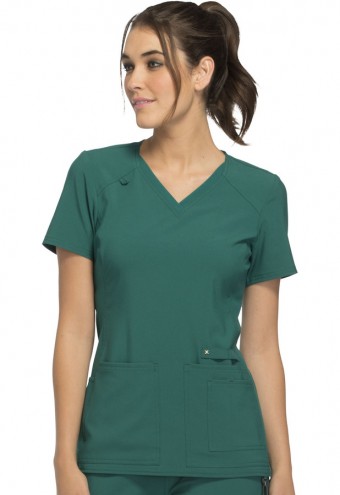 Zdravotnícke oblečenie - Dámska blúza s bočným úpletom - poľovnícka zelená
