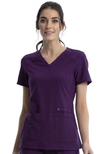 Zdravotnícke oblečenie - Dámska blúza s bočným úpletom - fialová