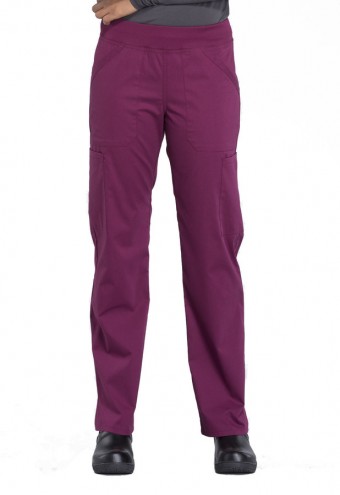 Zdravotnícke oblečenie - Dámske nohavice s elastickým pásom na gumu - vínová