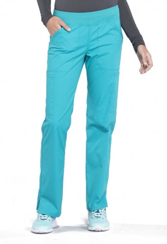 Zdravotnícke oblečenie - Dámske nohavice s elastickým pásom na gumu - modrozelená