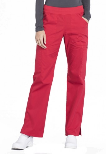 Zdravotnícke oblečenie - Dámske nohavice s elastickým pásom na gumu - červená