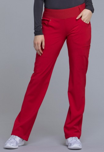 Zdravotnícke oblečenie - Pracovné nohavice s vysokým pásom IFLEX - červená